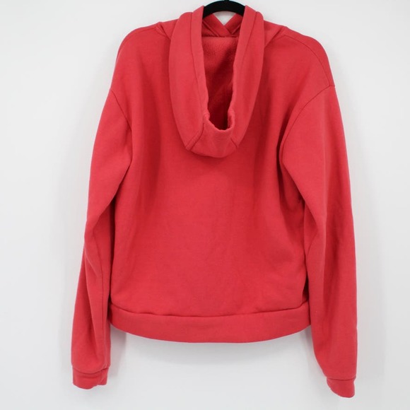 Topshop Size 8 Embroidered Heart Hoodie Sweatshirt Pullover Red Oversized Pocket - Picture 4 of 7